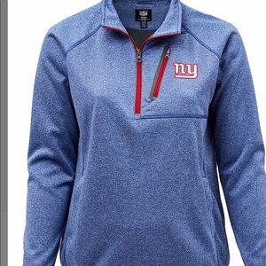 NWT NFL Team Apparel NY Giants Quarter Zip Pullover with pockets.